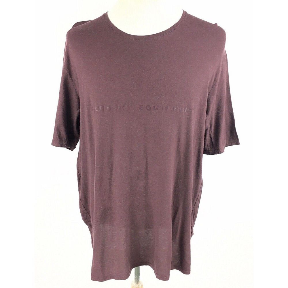 Alchemy Equipment Mens Crewneck Cotton Hemp Spellout Tee T-Shirt Size XL Maroon